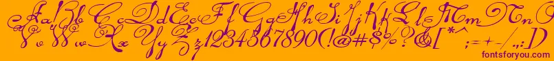 Rhalinaexpi Font – Purple Fonts on Orange Background