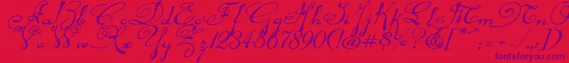 Rhalinaexpi Font – Purple Fonts on Red Background