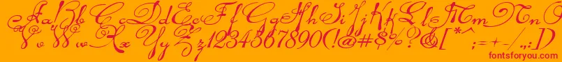Rhalinaexpi Font – Red Fonts on Orange Background