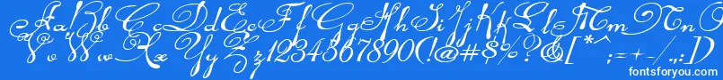 Rhalinaexpi Font – White Fonts on Blue Background