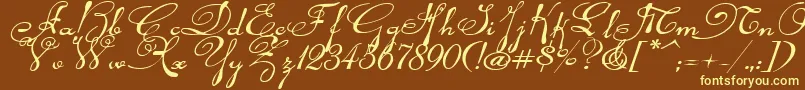 Rhalinaexpi Font – Yellow Fonts on Brown Background