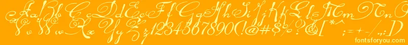 Rhalinaexpi Font – Yellow Fonts on Orange Background