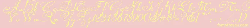 Rhalinaexpi Font – Yellow Fonts on Pink Background