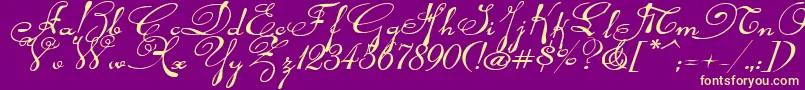 Rhalinaexpi Font – Yellow Fonts on Purple Background