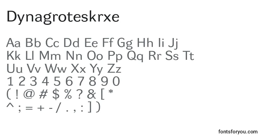 Dynagroteskrxe Font – alphabet, numbers, special characters