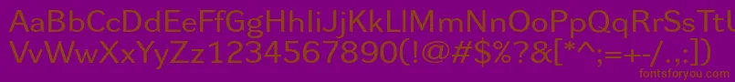 Dynagroteskrxe Font – Brown Fonts on Purple Background