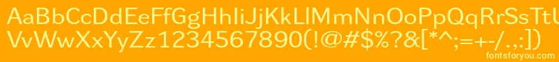 Шрифт Dynagroteskrxe – жёлтые шрифты на оранжевом фоне