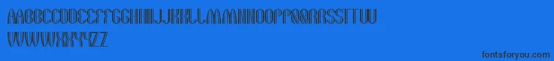TheQuickMotorcross-Schriftart – Schwarze Schriften auf blauem Hintergrund