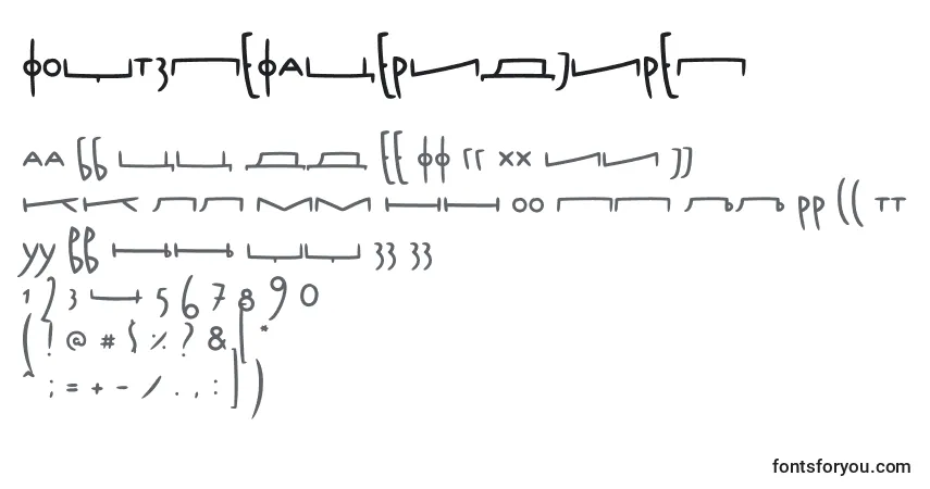 Schriftart FoxtypefaceRidjirep – Alphabet, Zahlen, spezielle Symbole