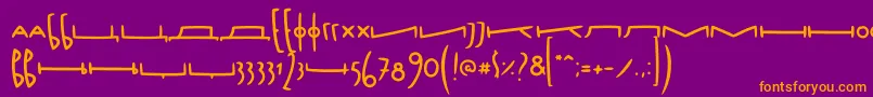 FoxtypefaceRidjirep Font – Orange Fonts on Purple Background