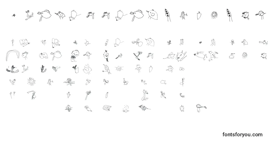 Czcionka Julidoodles3yrsSmall – alfabet, cyfry, specjalne znaki