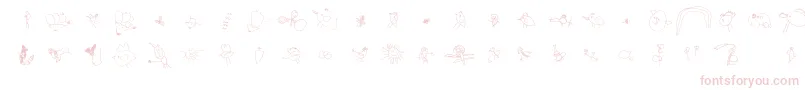 Julidoodles3yrsSmall Font – Pink Fonts on White Background