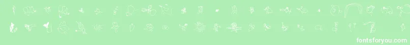 Julidoodles3yrsSmall Font – White Fonts on Green Background