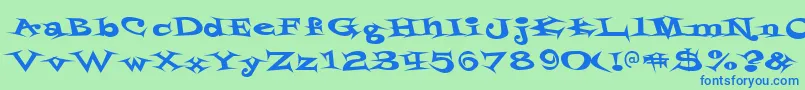 Styrofoa Font – Blue Fonts on Green Background