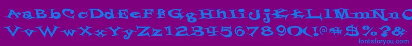 Styrofoa-fontti – siniset fontit violetilla taustalla