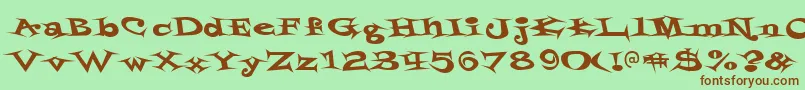 Czcionka Styrofoa – brązowe czcionki na zielonym tle