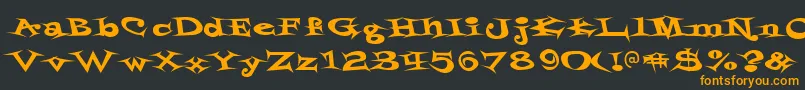 フォントStyrofoa – 黒い背景にオレンジの文字