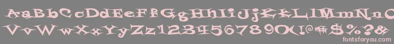 フォントStyrofoa – 灰色の背景にピンクのフォント