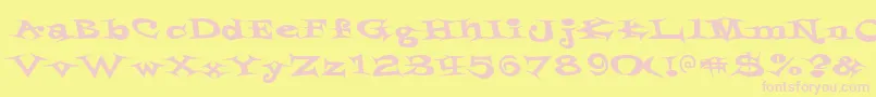 Styrofoa Font – Pink Fonts on Yellow Background