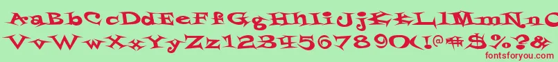 Styrofoa Font – Red Fonts on Green Background