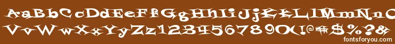 Styrofoa-Schriftart – Weiße Schriften auf braunem Hintergrund