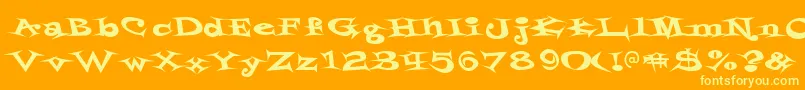 Czcionka Styrofoa – żółte czcionki na pomarańczowym tle