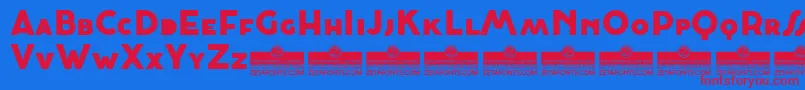 CocosignumMaiuscolettoHeavyTrial Font – Red Fonts on Blue Background