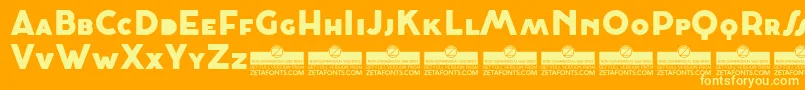 CocosignumMaiuscolettoHeavyTrial Font – Yellow Fonts on Orange Background