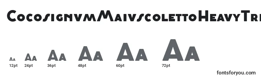 Размеры шрифта CocosignumMaiuscolettoHeavyTrial