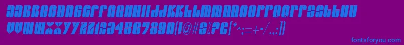 GroverthinItalic Font – Blue Fonts on Purple Background