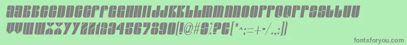 GroverthinItalic Font – Gray Fonts on Green Background