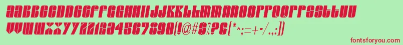 GroverthinItalic Font – Red Fonts on Green Background