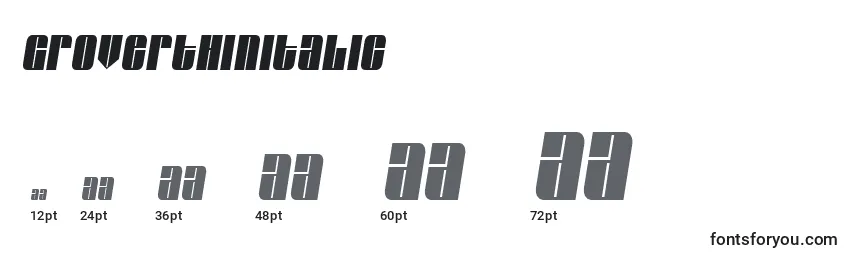GroverthinItalic Font Sizes