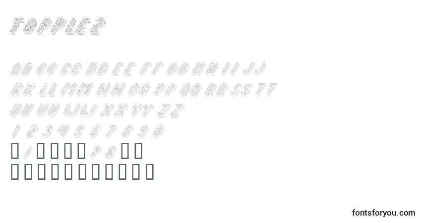 Topple2 Font – alphabet, numbers, special characters