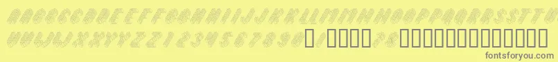 Topple2 Font – Gray Fonts on Yellow Background