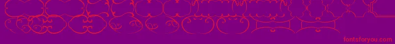 FramesTfb-Schriftart – Rote Schriften auf violettem Hintergrund