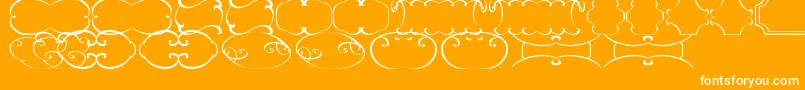 FramesTfb-Schriftart – Weiße Schriften auf orangefarbenem Hintergrund