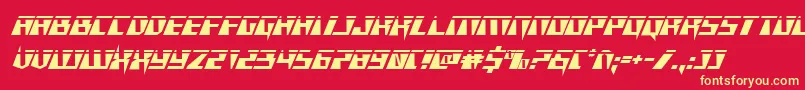 Xracerlaser Font – Yellow Fonts on Red Background