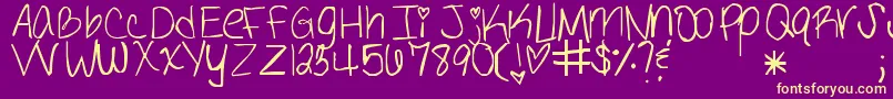 Thedefintionoftabulous-fontti – keltaiset fontit violetilla taustalla