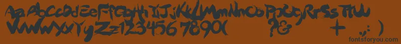 Drjekyll-Schriftart – Schwarze Schriften auf braunem Hintergrund