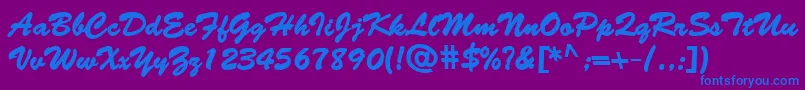 BantySBold-Schriftart – Blaue Schriften auf violettem Hintergrund