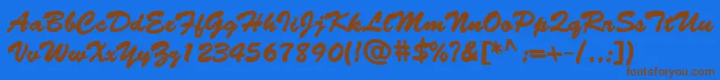 BantySBold Font – Brown Fonts on Blue Background