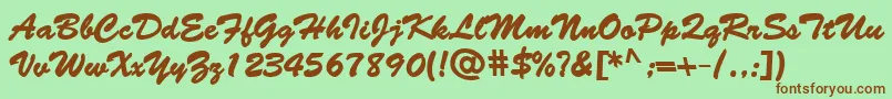 BantySBold Font – Brown Fonts on Green Background