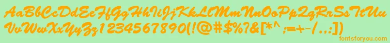 BantySBold Font – Orange Fonts on Green Background