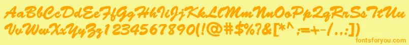 BantySBold Font – Orange Fonts on Yellow Background