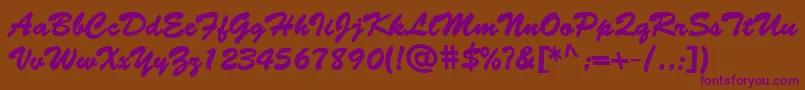 BantySBold Font – Purple Fonts on Brown Background