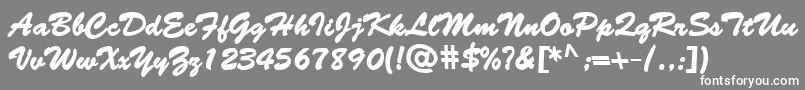 フォントBantySBold – 灰色の背景に白い文字