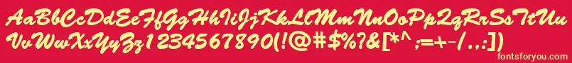 BantySBold Font – Yellow Fonts on Red Background