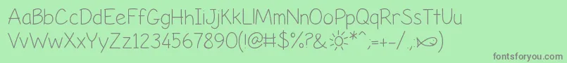 LifesABeachThin Font – Gray Fonts on Green Background