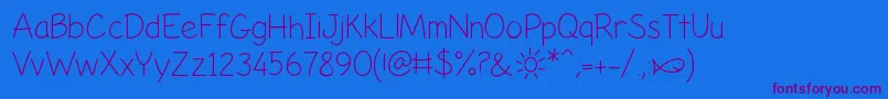 LifesABeachThin Font – Purple Fonts on Blue Background